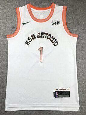 Wemby #1 San Antonio Fan Gear - White/Orange Retro Style Tank